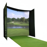 Golf Impact Screen Enclosure Designed for Home Simulators, DIY Frame Kit, Velcro System, 9.8x9.8x4.9 Ft