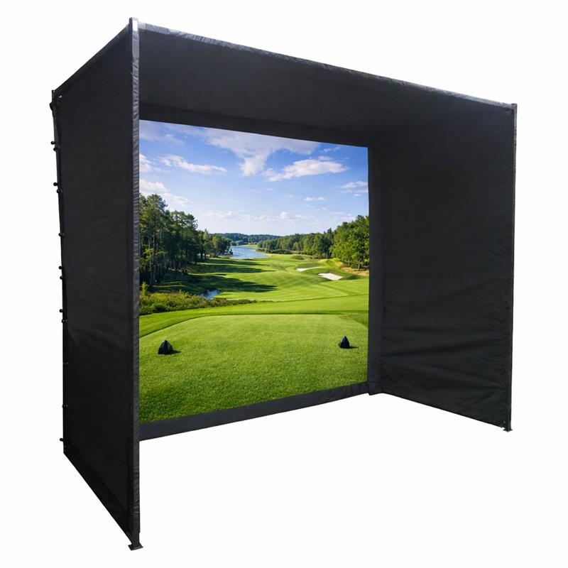 ImpactSports Premium Deluxe Golf Simulator Enclosure — Blackout Impact Screen, Rear Light Barrier