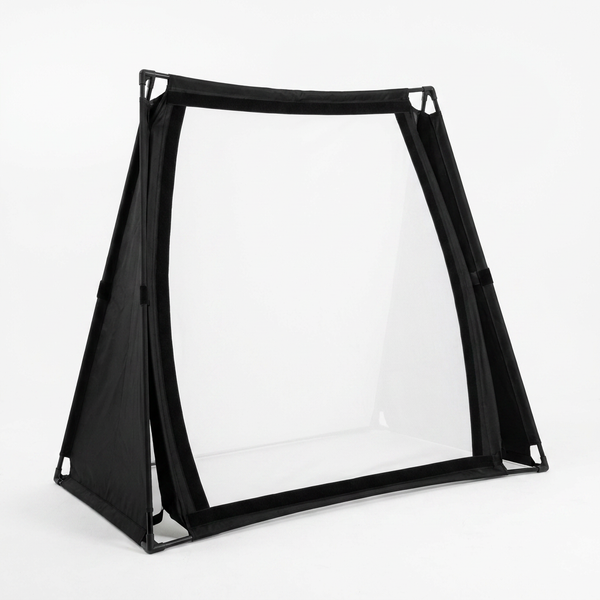 DIY Golf Simulator Impact Screen Frame Enclosure Kit Set, Use with Simulators, Durable Fabric with Velcro, Reinforced Black Border, 9.8'X9.8'X4.9' — Studio Shot