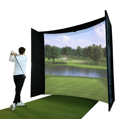 ImpactSports Premium Square Pole Golf Simulator Enclosure — Blackout Screen, Square Frame