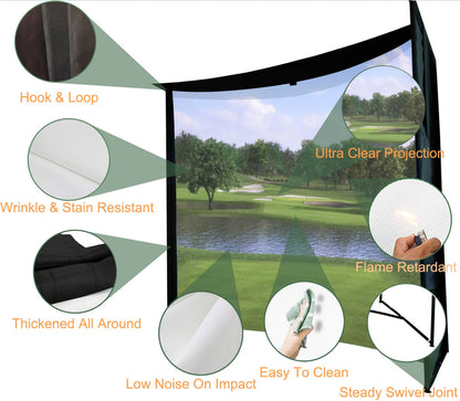 ImpactSports Premium Square Pole Golf Simulator Enclosure — Blackout Screen, Square Frame
