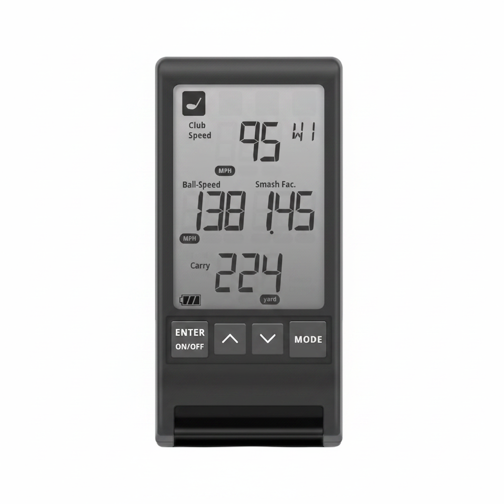 HS 130-A Portable Golf Launch Monitor | Doppler Radar Measures Club & Ball Speed, Smash Factor, Total & Carry Distance | Tracks Swing Speed Training Aids